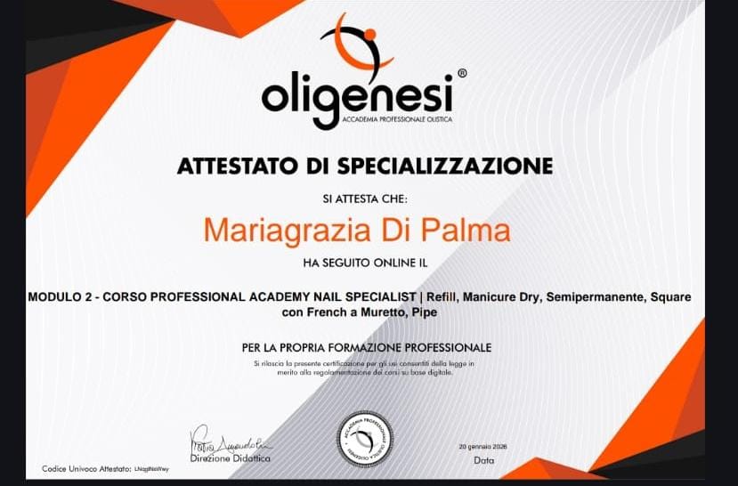 Certificato Formazione Modulo 2